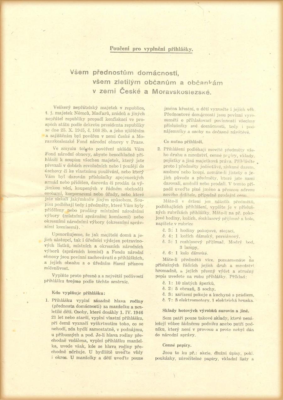 Přihláška k soupisu nepřátelského majetku_AŽ - 6.dubna 1946.b